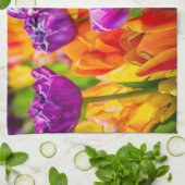 Tulpen die 12a kantelen theedoek (Gevouwen)