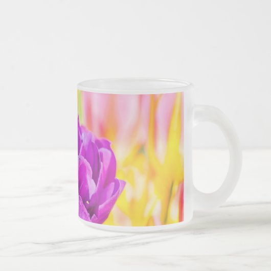Tulpen die 15 kantelen matglas koffiemok (Rechts)
