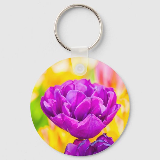 Tulpen die 15 kantelen sleutelhanger (Voorkant)