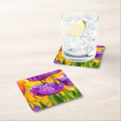 Tulpen die diepe roze aftappen kartonnen onderzetters (Insitu)