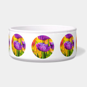 Tulpen die diepe roze aftappen voerbakje