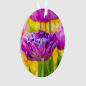 Tulpen die donkerroze betoveren ornament (voorkant)