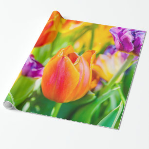 Tulpen die kantelen cadeaupapier