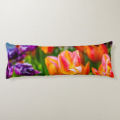 Tulpen die oranje uitzenden lichaamskussen (Achterkant)