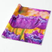 Tulpen die Paars uitzenden Cadeaupapier (Uitgerold)