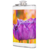 Tulpen die Paars uitzenden Heupfles (Links)