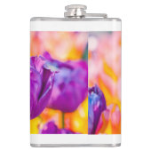 Tulpen die Paars uitzenden Heupfles (Achterkant)