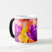 Tulpen die Paars uitzenden Magische Mok (Voorkant links)