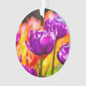 Tulpen die Paars uitzenden Ornament (voorkant)