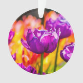 Tulpen die Paars uitzenden Ornament (voorkant)