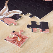 tulpen, donkere paarse achtergrond legpuzzel (Zijkant)
