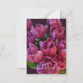 Tulpen en aangepaste tekst Moederdag Notitiekaartje