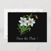 Tulpen en affodils sparen de Datum 80e verjaardag Aankondigingskaart (Voorkant / Achterkant)