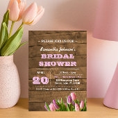 Tulpen en barnwood Bridal Shower Invitations Kaart
