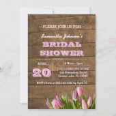 Tulpen en barnwood Bridal Shower Invitations Kaart (Voorkant)