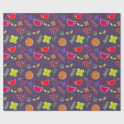  Tulpen en bloemen - Gift Wrap Cadeaupapier (Vlak)