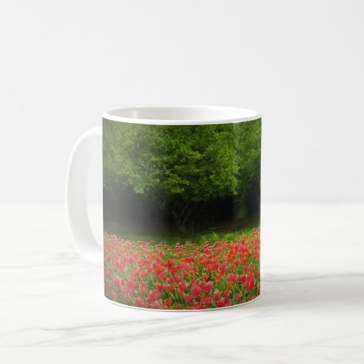 Tulpen en bomen koffiemok (Voorkant links)