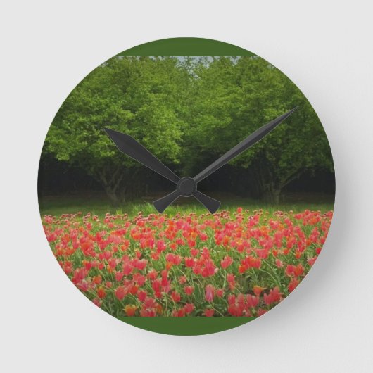 Tulpen en bomen ronde klok (Voorkant)