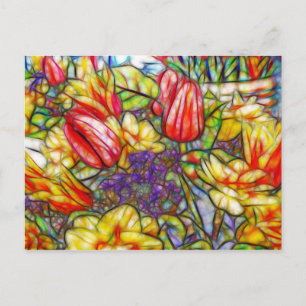 Tulpen en Daffodil Colorful Art Briefkaart