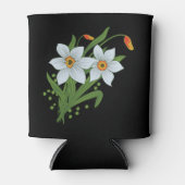 Tulpen en Daffodils Flowers Black Background Can Blikjeskoeler (Voorkant)