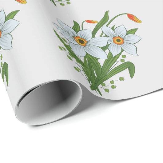 Tulpen en Daffodils Flowers Cadeaupapier (Rol Hoek)