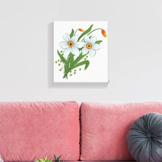 Tulpen en Daffodils Flowers Canvas Afdruk (Insitu (Woonkamer))