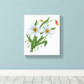 Tulpen en Daffodils Flowers Canvas Afdruk (Insitu (Houten vloer))