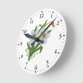 Tulpen en Daffodils Flowers Clockface 1 Black Ronde Klok (Hoek)