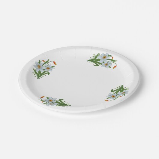 Tulpen en Daffodils Flowers Design 1 Papieren Bordje (Gekanteld)