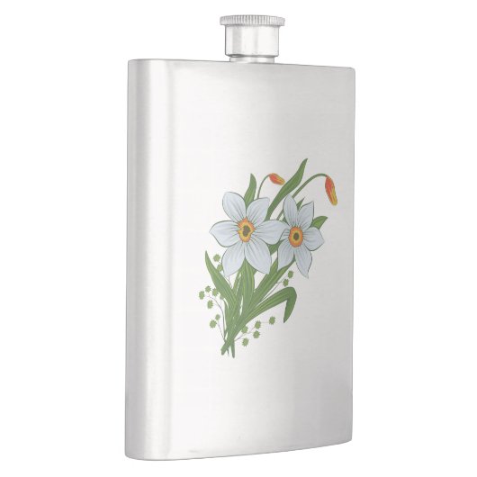 Tulpen en Daffodils Flowers Heupfles (Rechts)