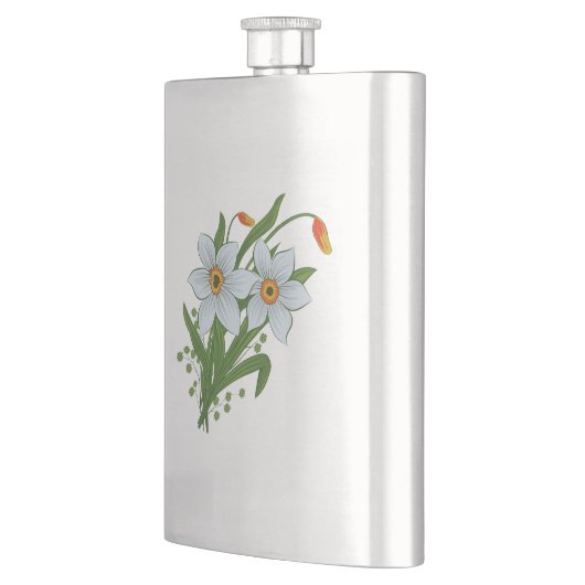 Tulpen en Daffodils Flowers Heupfles (Links)