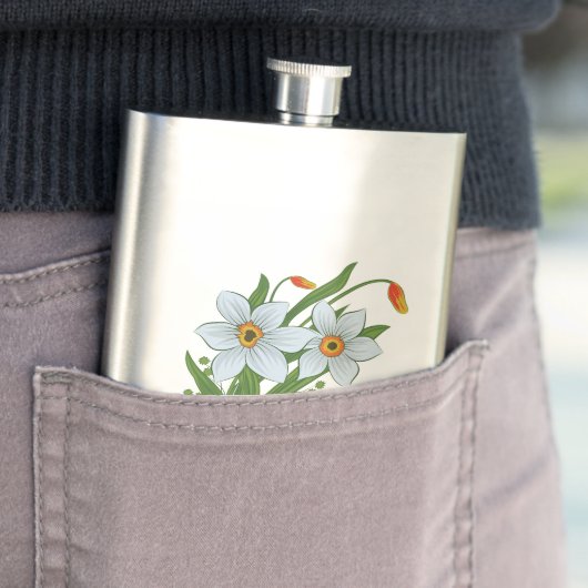 Tulpen en Daffodils Flowers Heupfles (Voorbeeld)