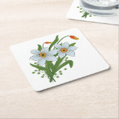 Tulpen en Daffodils Flowers Kartonnen Onderzetters (Schuin)