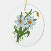 Tulpen en Daffodils Flowers Keramisch Ornament (Links)