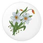 Tulpen en Daffodils Flowers Keramische Knop (Voorkant)