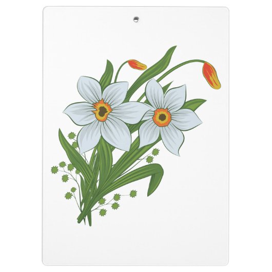 Tulpen en Daffodils Flowers Klembord (Achterkant)