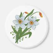 Tulpen en Daffodils Flowers Magneet (Voorkant)