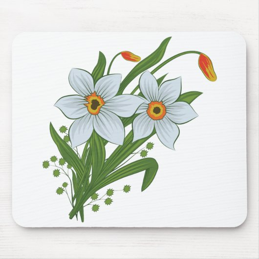 Tulpen en Daffodils Flowers Muismat (Voorkant)