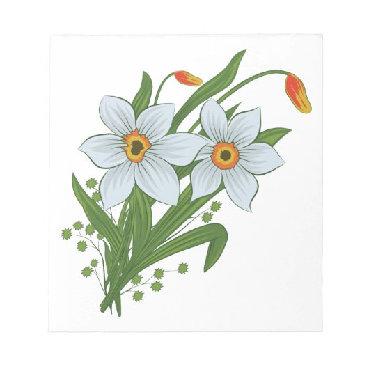 Tulpen en Daffodils Flowers Notitieblok (Voorkant)