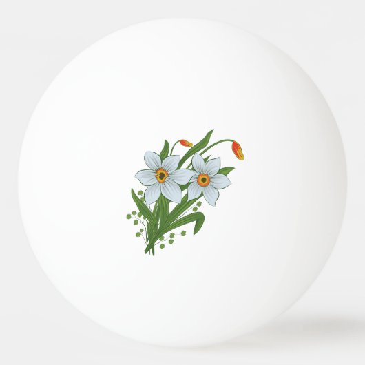 Tulpen en Daffodils Flowers Pingpongbal (Voorkant)