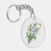Tulpen en Daffodils Flowers Sleutelhanger (Voorkant Links)