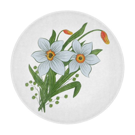 Tulpen en Daffodils Flowers Snijplank (Voorkant)