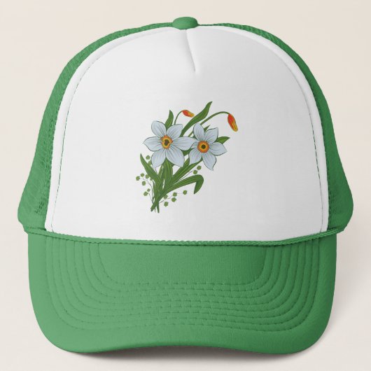 Tulpen en Daffodils Flowers Trucker Pet (Voorkant)