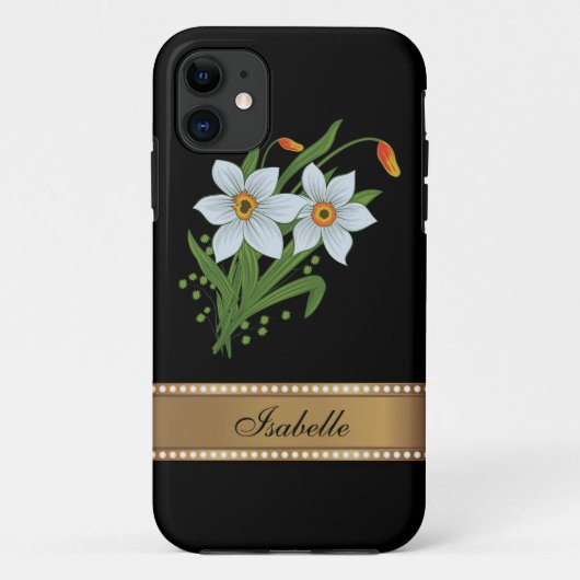Tulpen en Daffodils Gold Persoonlijke benaming Case-Mate iPhone Case (Achterkant)