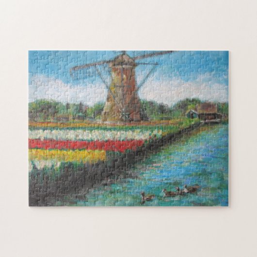 Tulpen en draadschilderijen legpuzzel (Horizontaal)