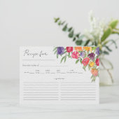 Tulpen en groen bruids douche recept kaart (Staand voorkant)