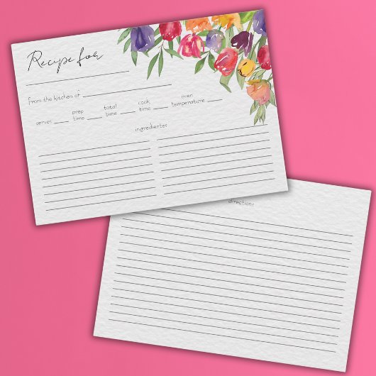 Tulpen en groen bruidsdouche recept kaart