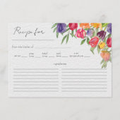 Tulpen en groen bruidsdouche recept kaart (Voorkant)