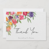 Tulpen en groen Vrijgezellenfeest dank u kaart (Voorkant)