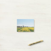 Tulpen en het landschap van de windmolen post-it® notes (Op bureau)